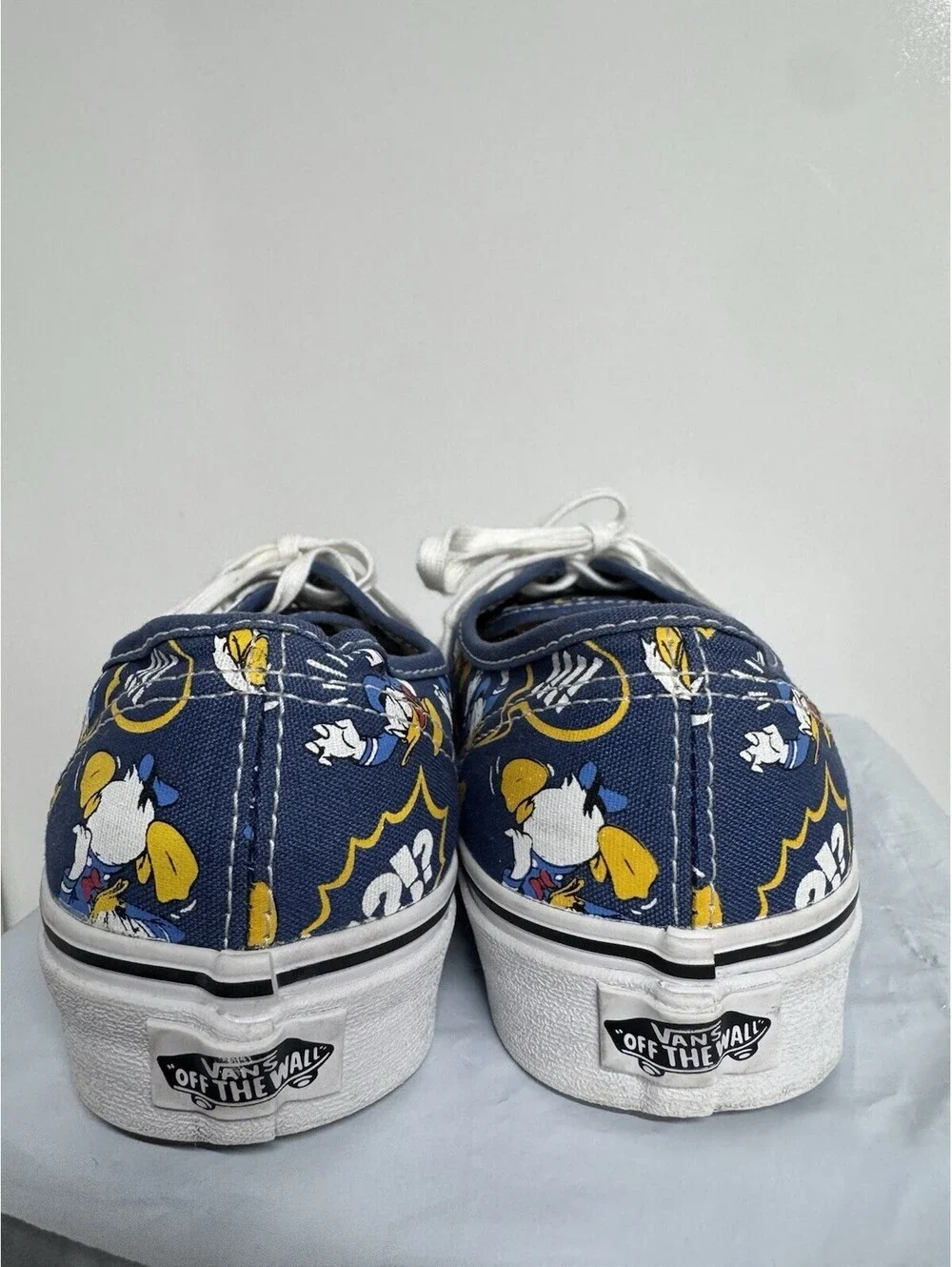 Vans Disney Donald Duck Authentic Sneakers Blue Canvas Shoes Men 7 Women 8.5